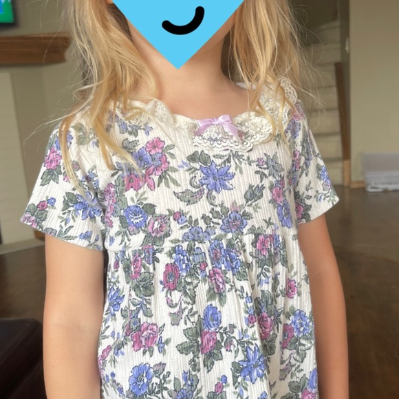 Vintage Purple Floral Shirt 4T - Picture 2 of 3